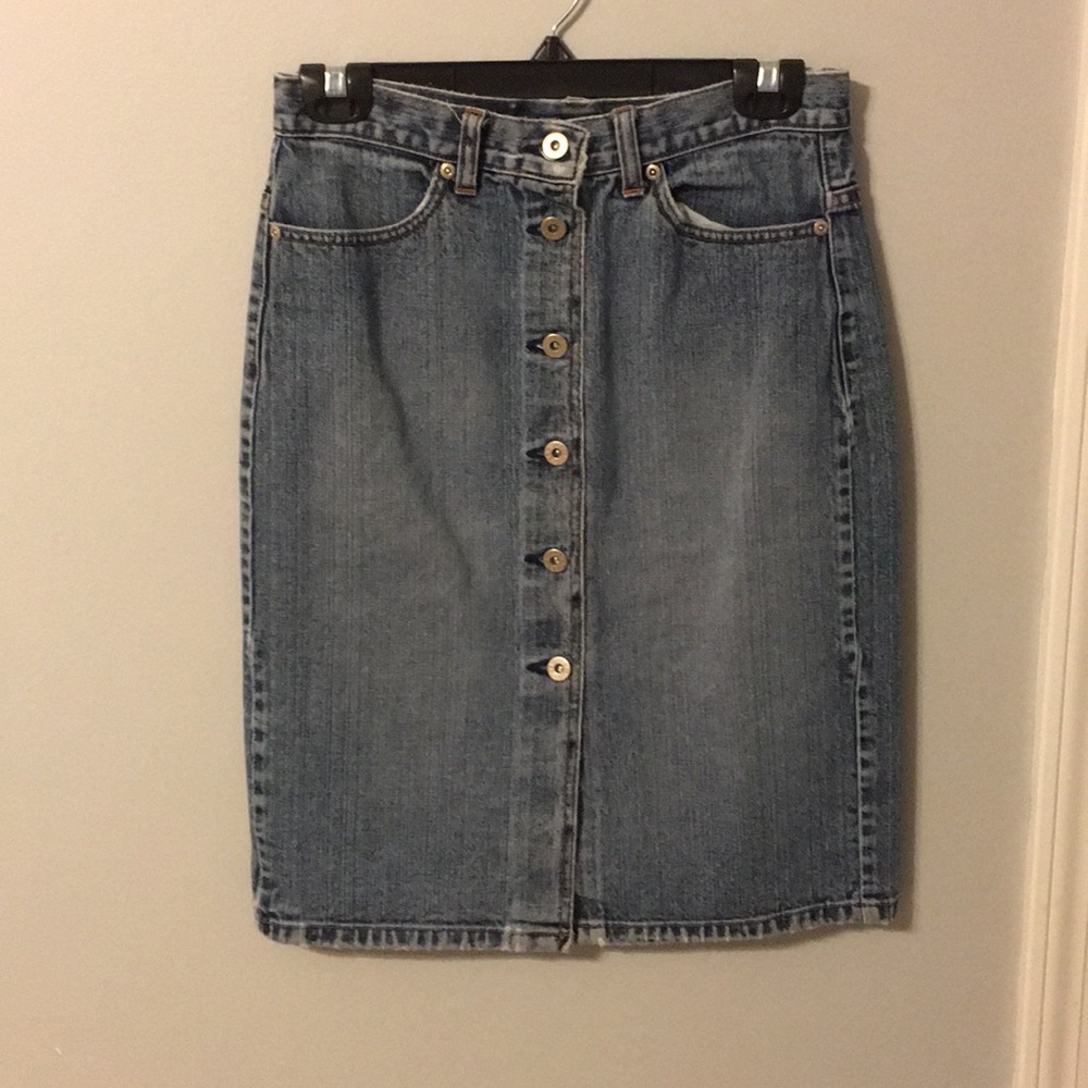 Button down j crew Jean skirt